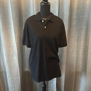 Goodfellow & Co Black Polo Shirt with Textured Knit